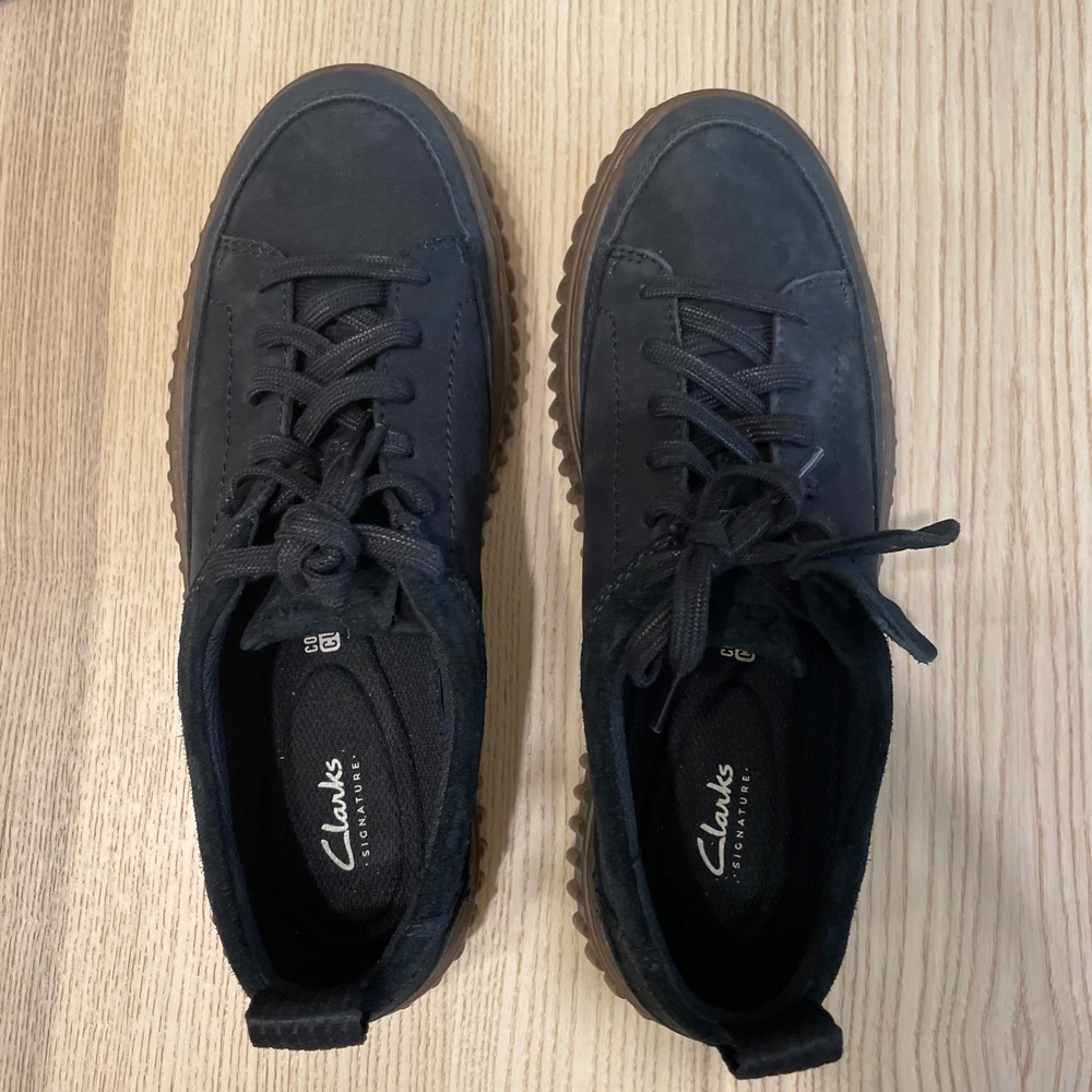 Clarks Torhill Lace Sneakers Mens Black Nubuck Lifestyle Size 9 Shoes - Picture 2 of 7